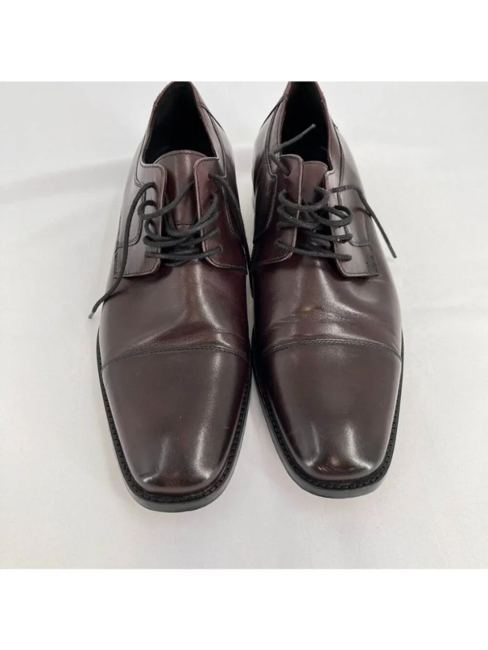 Johnston & Murphy Men's Cap Toe Oxfords Size 10.5 Burgundy 59-11703 Leather